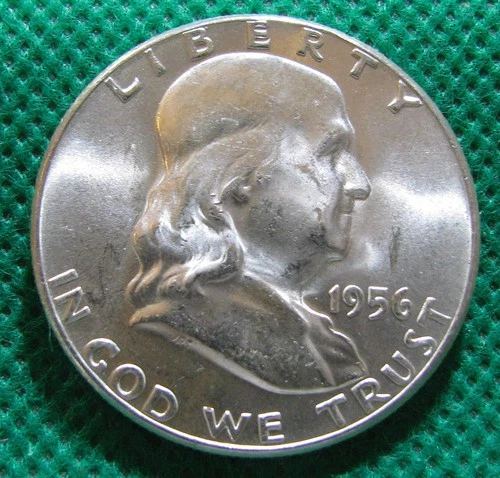 1956 P Franklin Half Dollar - BU - 90% Silver Full Bell Lines #S1859