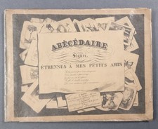 Antyki Abécédaire XIX wieku | Litografie | Escamoteur Ballon Géant | Lozanna