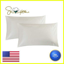 Elinen 100 Supima Cotton 600 Thread Count King Pillowcase Set Of 2 Luxury Hotel