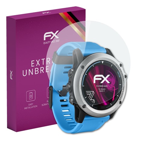 atFoliX Glass Protector for Garmin Quatix 3 9H Hybrid-Glass