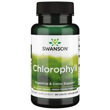 Swanson Chlorophyll Green Foods Formula (90 Liquid Veggie Caps, 50mg Each)