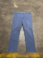 Polo Ralph Lauren Pants Mens 36x32 Blue Chino Stretch Straight Fit Cotton Twill