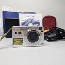 Sony Cyber-Shot DSC-W120 7.2MP Compact Digital Camera Silver Tested Works