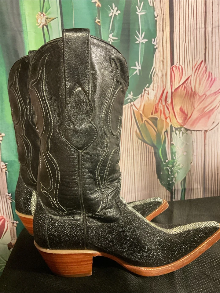 Botas de vaquero para mujer Los Altos negras talla 7 punta puntiaguda Foto 4 de 4