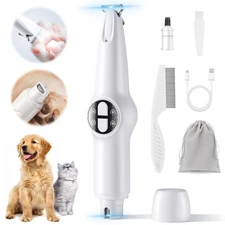 Dog Paw Trimmer & Nail Grinder 2in1 Upgrade [Ultra-Low Noise] [Micro Precisio...