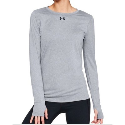 Under Armour Long Sleeve Shirt Womens Small Gray NWT HeatGear Thumbhole