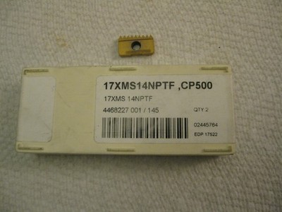 SECO 17XMS14NPTF CP500 Lot of 1 Carbide Threadmill Insert