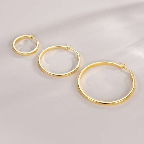 Elegant 14K Lightweight Gold Hoop Earrings for Women - Gift-Ready Box Included - Picture 5 of 8