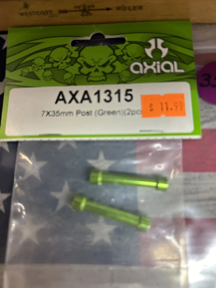 Axial Chassis Post 7 X 35 X 2pc. X Green for: AX10 - Image 3 of 4