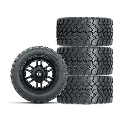 GTW 12'' Titan Matte Black/Machined Wheels on 22x11-12 Nomad Radial A/T Tires (4)