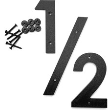 8 inch Large Modern House Numbers for outside, Black plastic floating number wit
