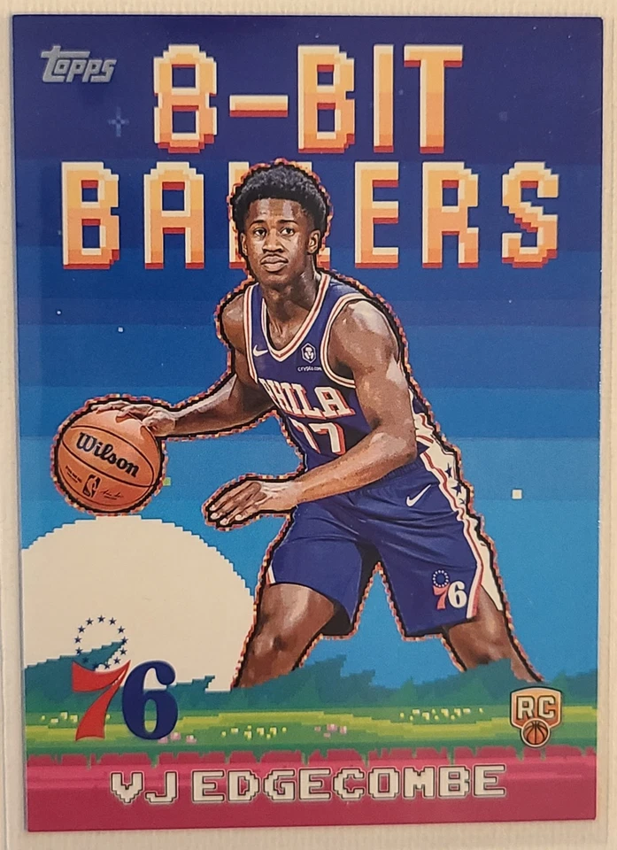 Balones de baloncesto Topps 2025-26 8 bits 18 de 40 Flagg Edgecombe Wemby Bird Shaq Foto 3 de 4