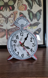 Molly Hatch for Anthropologie Whimsical Red Ceramic Clock