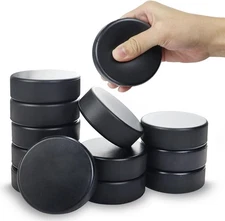 12 Pcs Foam Hockey Pucks, Black Rubber Street Hockey Puck Mini Knee Hockey Balls