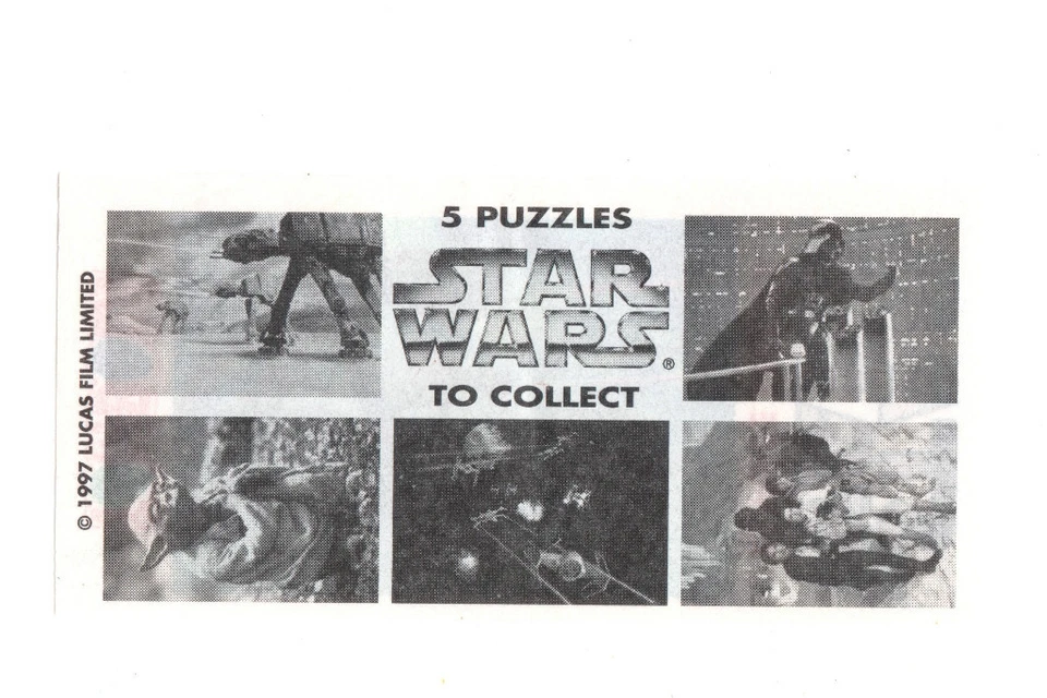 Mini Rompecabezas DARTH VADER TÓMBOLA STAR WARS European Kinder Premium 1997 Foto 4 de 4