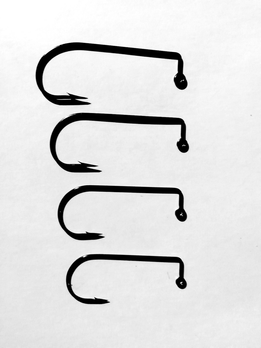 Mustad Aberdeen Jig Hook, 90º Round Bend - Black Nickel Size 6/0 (100 Pack)