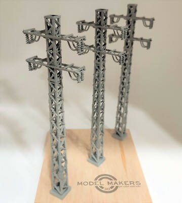 MODEL-MAKERS 3D A1508-H0 - SET 3 TORRES ELÉCTRICAS 66 KV - 170 MM - NUEVO!
