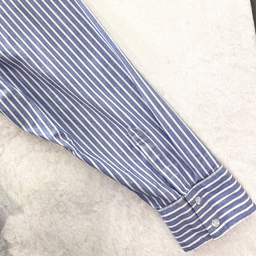 LANE BRYANT Womens Plus Button Up Shirt Rhinestone Collar Blue Stripe Cotton - Picture 9 of 12