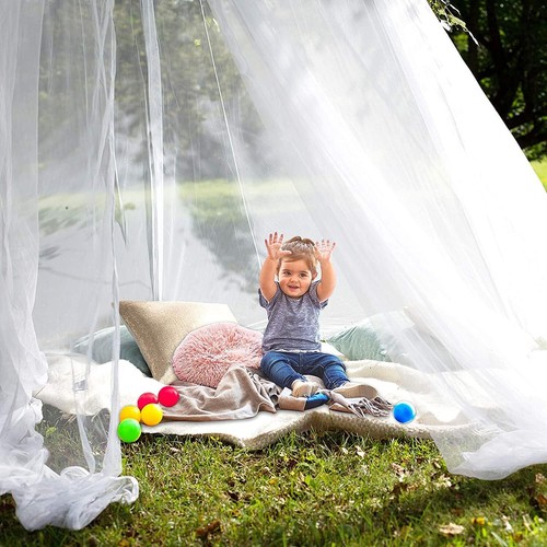 Mosquito Net Bed Canopy Large White for Girls Easy Install Travel Storage Bag - Picture 4 of 27