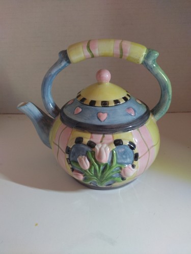 Sakura Ceramic Flower Teapot Hand Painted D3 - Picture 2 of 4