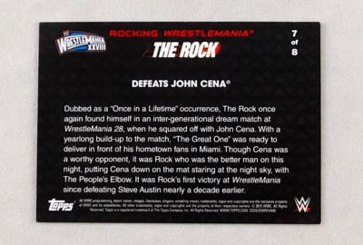 The Rock WrestleMania WWE Wrestling Trading Card WWF Topps Raw