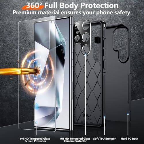 for Samsung Galaxy S24 Ultra Case, with Samsung Galaxy S24 Ultra 6.8" Black - Imagen 3 de 7