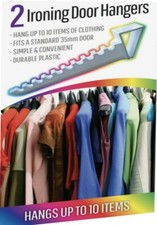2 x OVER DOOR IRONING Hook Hanger Hooks Space Saving Clothes  Multi Storage