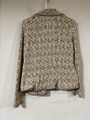 ANTHROPOLOGY SATURDAY AND SUNDAY  size Medium Beige Sweater Cardigan Jacket - Afbeelding 2 van 4