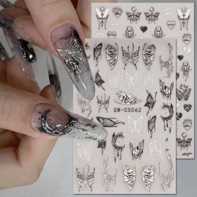 ELFLAND Nail Art *Nagel Sticker Aufkleber * Herz Flügel Schwert Schmetterling Metallisch