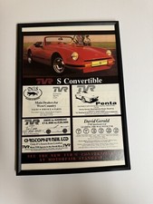 Framed Original Classic TVR S Convertible Magazine Advert Man Cave Wall Art