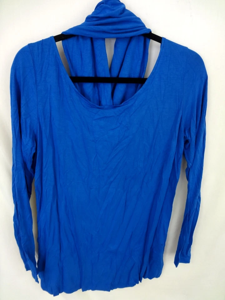 Top Rhonda Shear Jersey Tejido Volantes Delantero - L - Azul 4U92H Foto 4 de 4