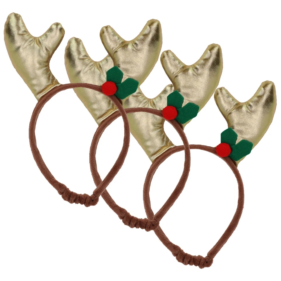 Bandeau bois doré de Noël 3 pièces pour chien, nouveauté humoristique, taille... - Photo 1/3