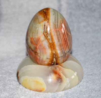 Onyx Egg with Stand 470g 8cm Egg Onyx Base Marble Gemstone Stone Natural Stone