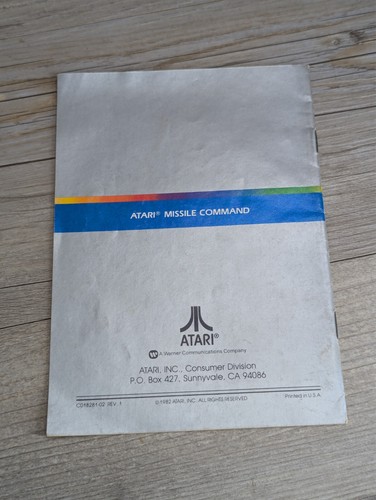 Missile Command (Atari 5200 1982) CIB Complete Cartridge Box Manual & 2 Overlays - Picture 11 of 24
