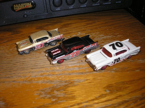 Rare Vintage Lot of 3 Hot Wheels 1957 Chevy Bel Air Stock Race Cars Free SHIP
