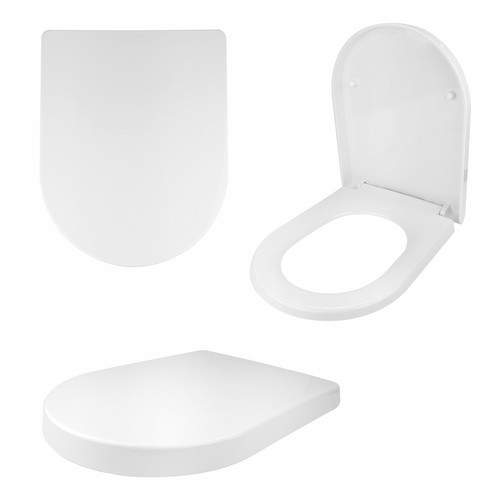 Popular White D Shape Soft Close Toilet Seat Top Fixing Quick Release
