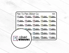 1888~~Clean Windows Planner Stickers.