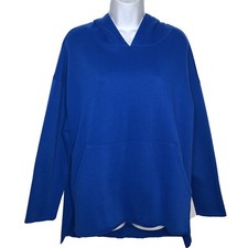 City Streets Womens Hooded Sweatshirt Pullover Hoodie Front Pouch High Low Large