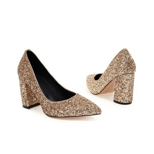 Ladies Pointed Shoes Bling Synthetic Leather High Heels Party Pumps US Size S295 - Picture 14 of 23
