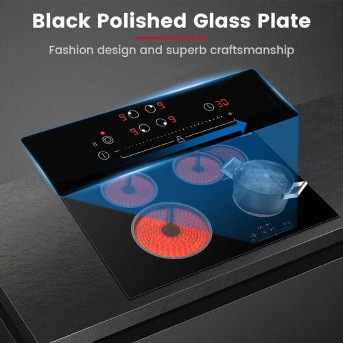 GASLAND 77cm Electric Ceramic Cooktop Pro 4 Burner Glass Cook Top Kitchen Plate - Picture 4 of 12
