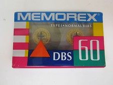  Nastri audiocassette Memorex DBS 60 nuovi sigillati in fabbrica bias normale