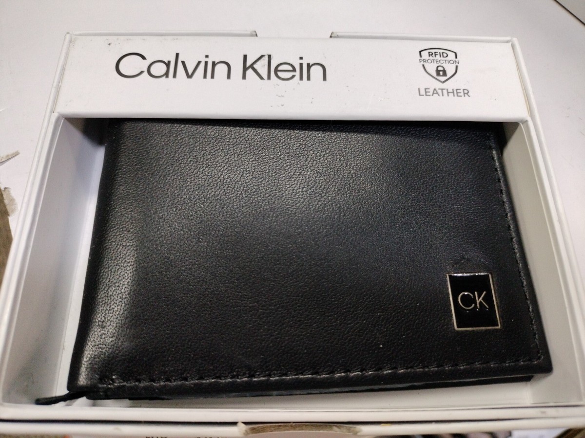 NWT Calvin Klein Black color leather bifold RFID wallet Men | eBay