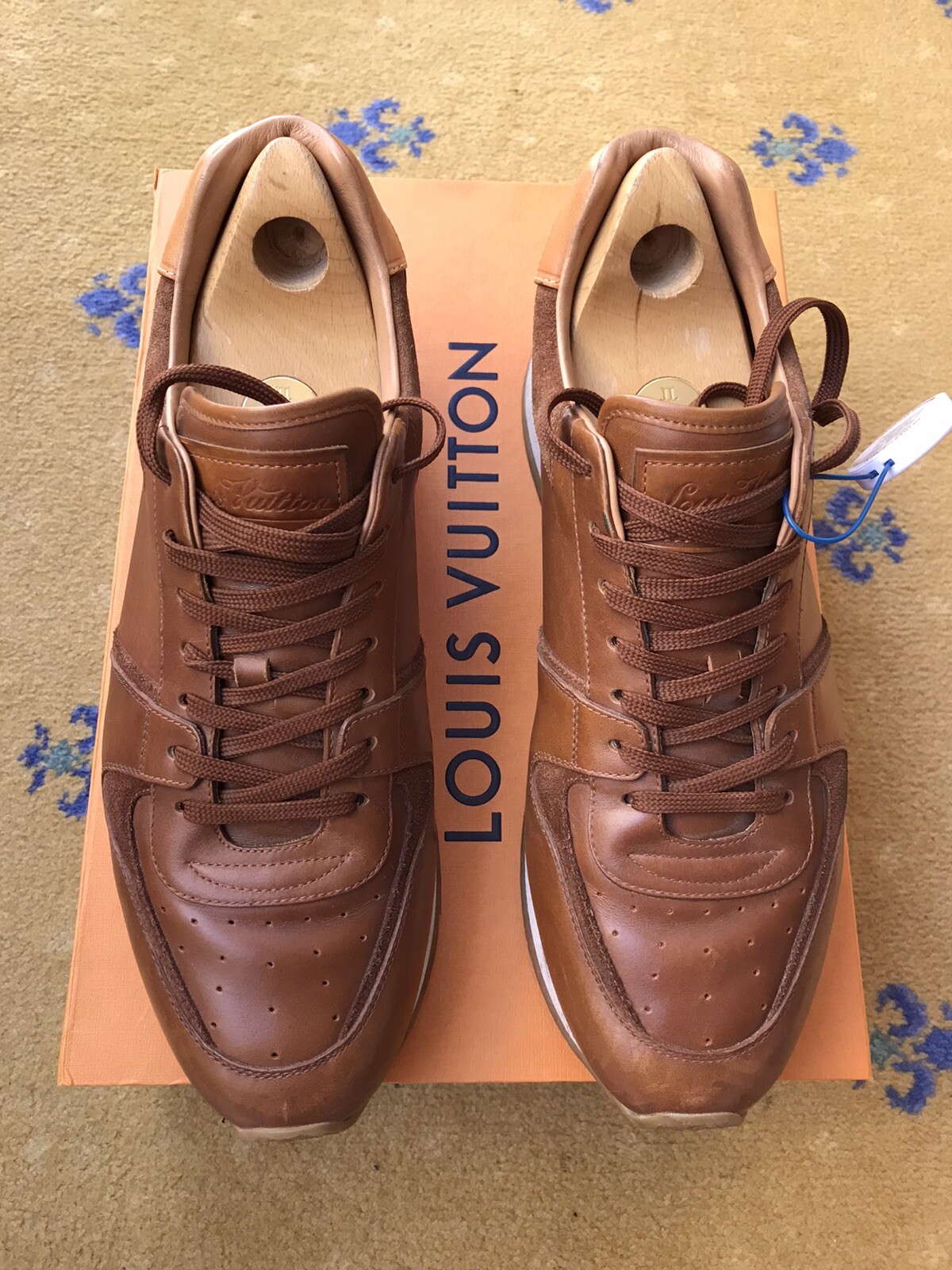 Louis Vuitton Trainers Sneakers Shoes Run Away Suede Leather Mens UK 9 US 10 43 thumbnail 3