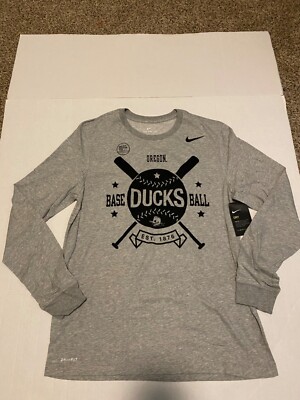Oregon Ducks Nike Baseball L/S Gray Shirt Men s 2020 Dri-Fit