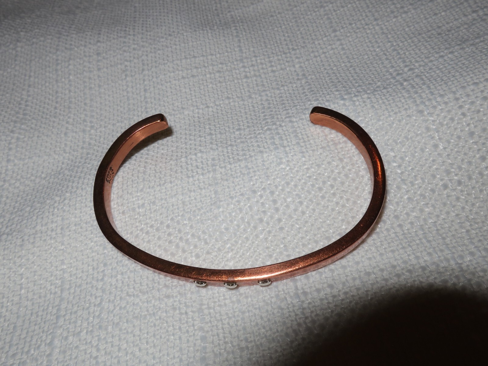 Copper colored cuff bracelet Silver sterling 3 he… - image 2