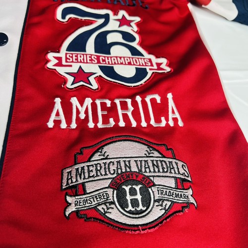 Vintage Denim Distillery Heritage by America Vandals Jersey Shirt Sz M 1776-77 - Picture 10 of 15
