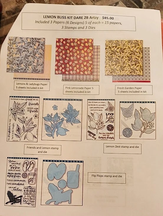 NEW Dare 2B Artzy LEMON BLISS MEGA Bundle W/ Stamps & Dies Cardmaking! NEW GREAT - Image 2 of 2