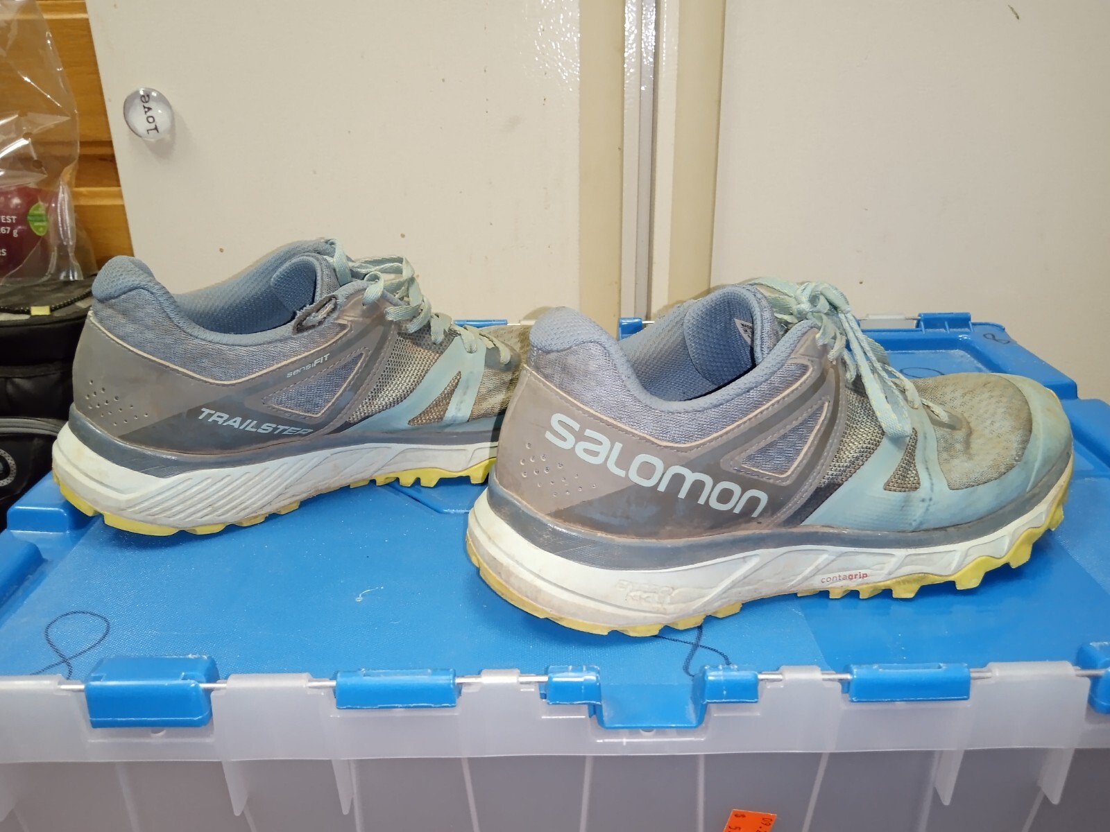 Scarpe da trekking Salomon Trailster Gtx da uomo blu grigio trail running 407892 US 9 5