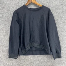 Xersion Sweatshirt Women M Medium Black Crew Neck Long Sleeve Cotton Crew Neck