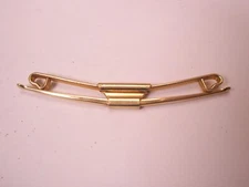 2-1/16" Gold Tone Curved Front Flared Ends Vintage SWANK Collar Bar L50